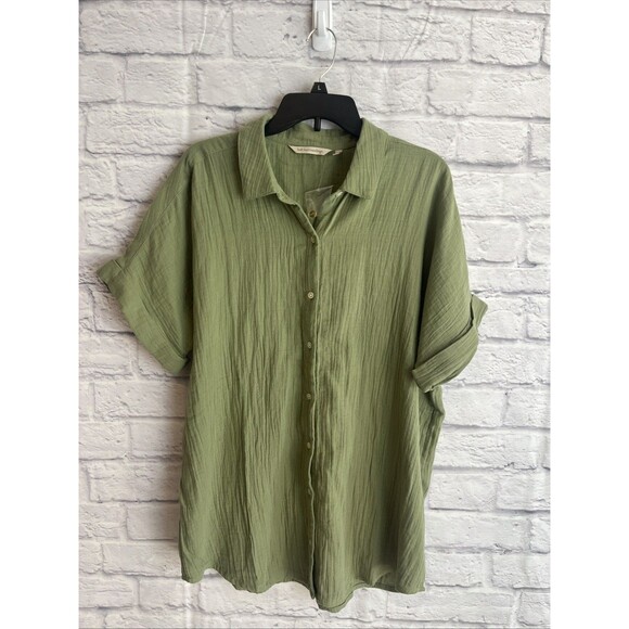 Soft Surroundings Women’s NWOT Je Veux Beachy Coastal Gauze Top XL - Picture 3 of 6